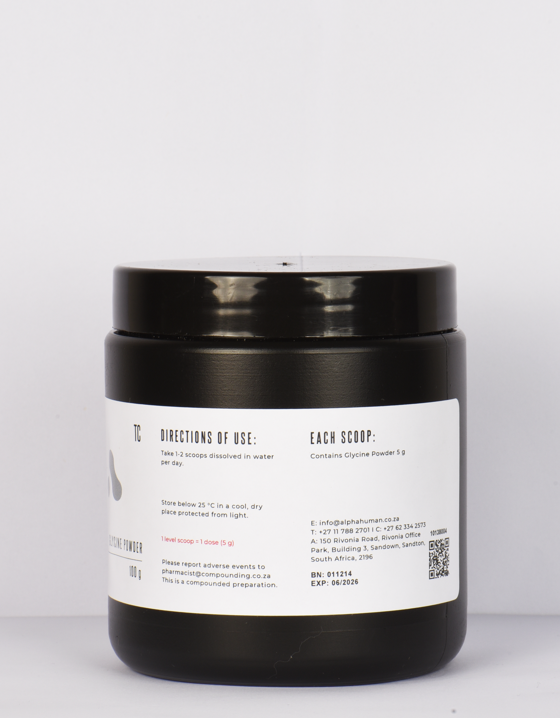 Glycine Powder Ingredients and Directions of Use