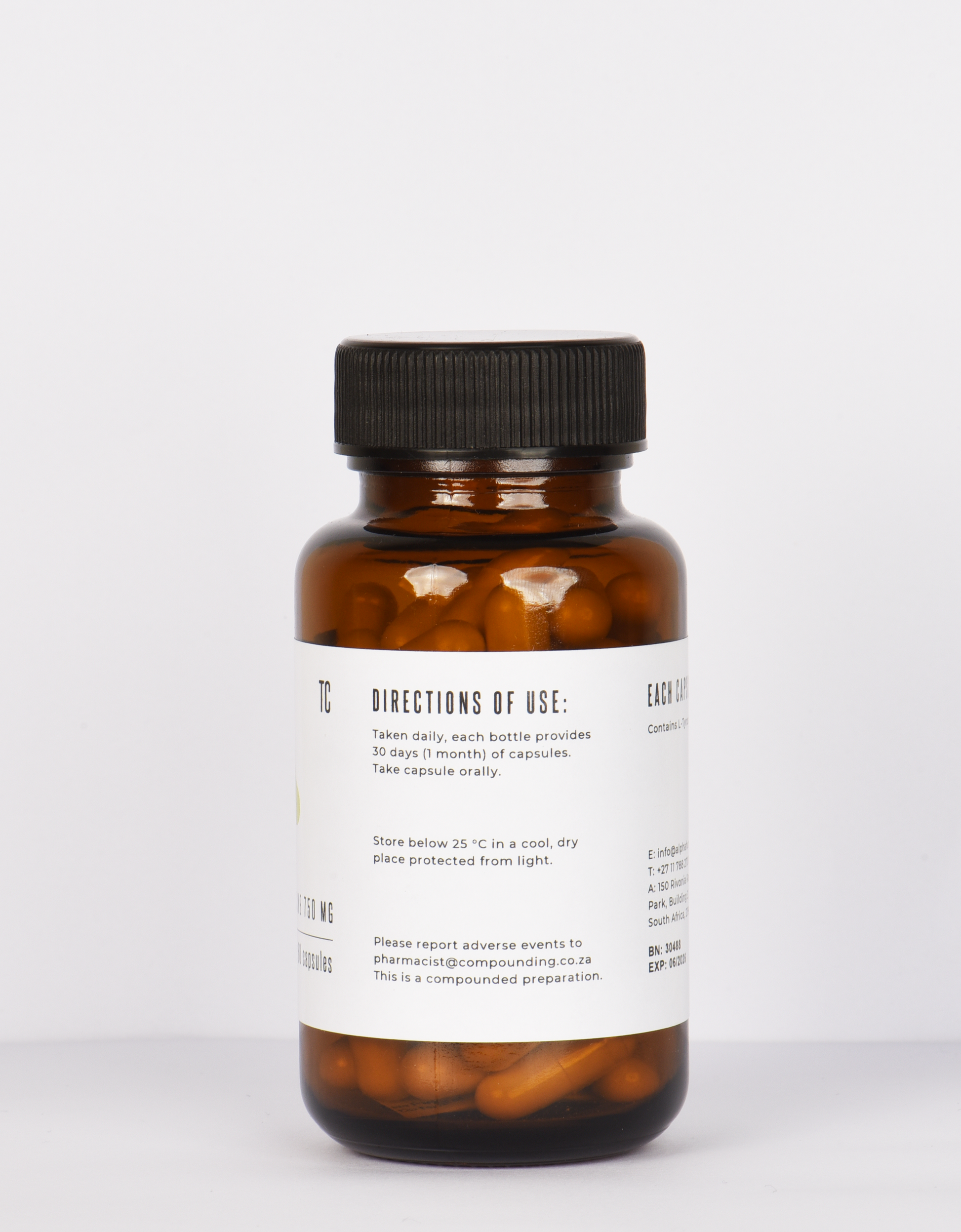 L-Tyrosine 750mg (60x capsules) Directions of Use