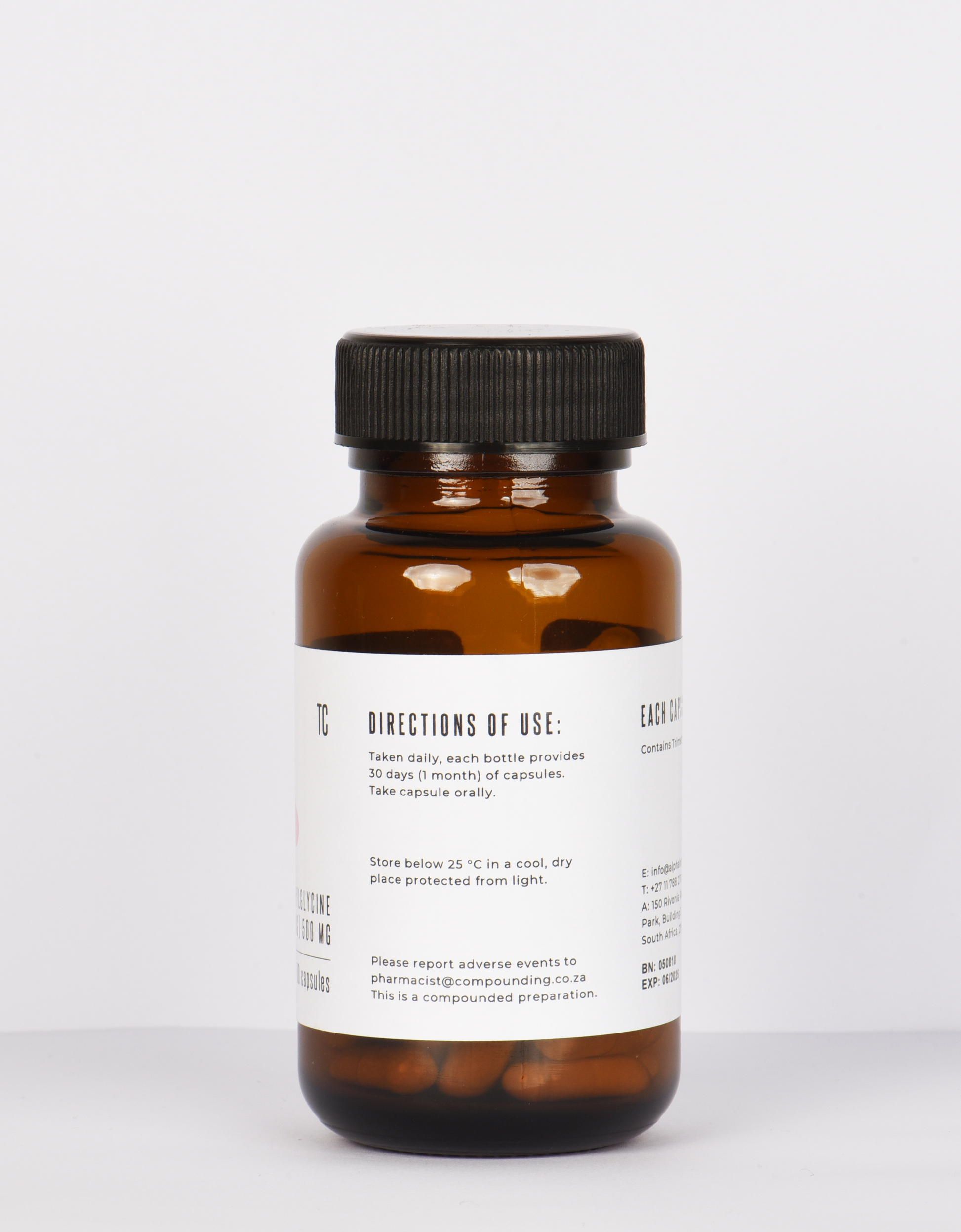 TMG (Trimethylglycine) 500 mg (60x Capsules) Directions of Use
