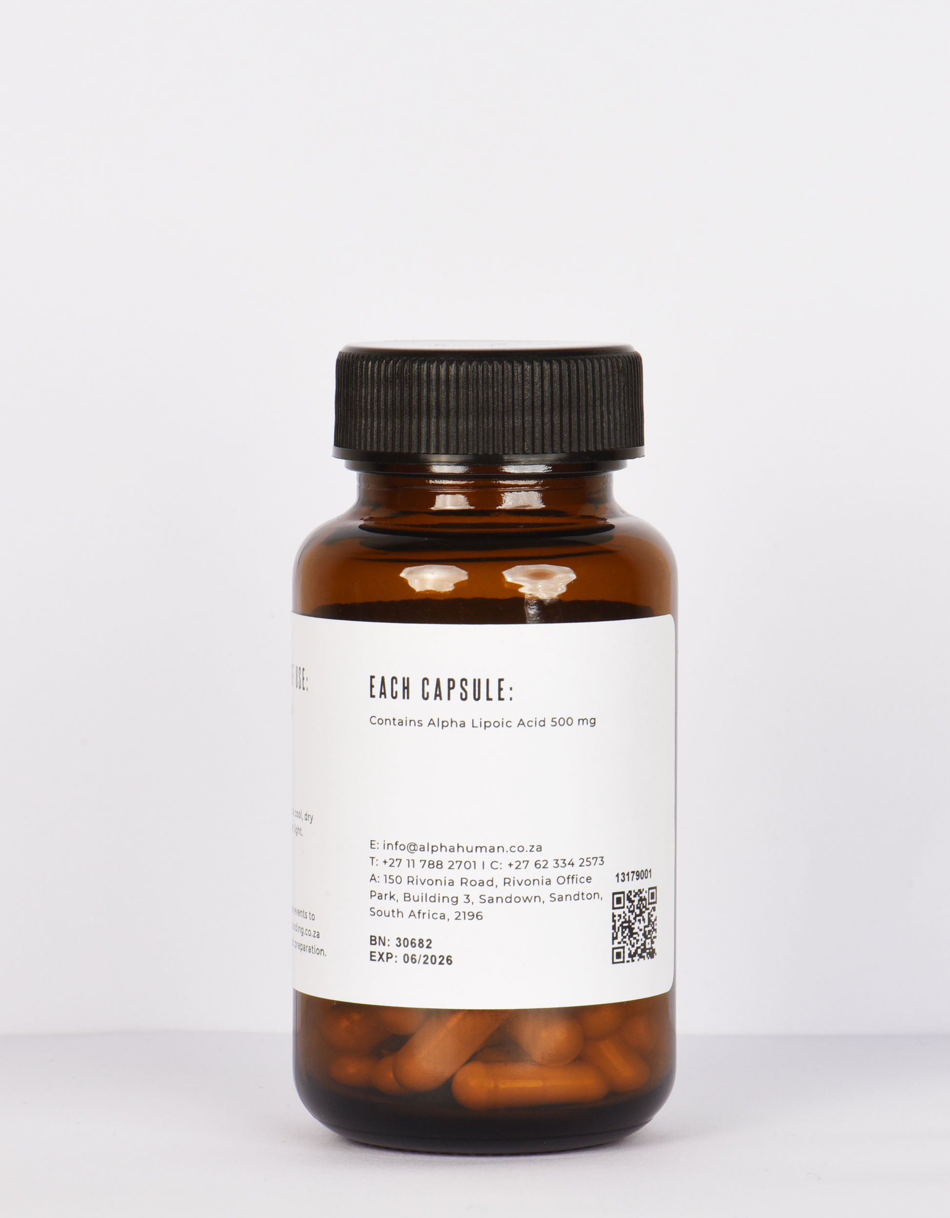 Alpha Lipoic Acid 500 mg (60x Capsules) Ingredients