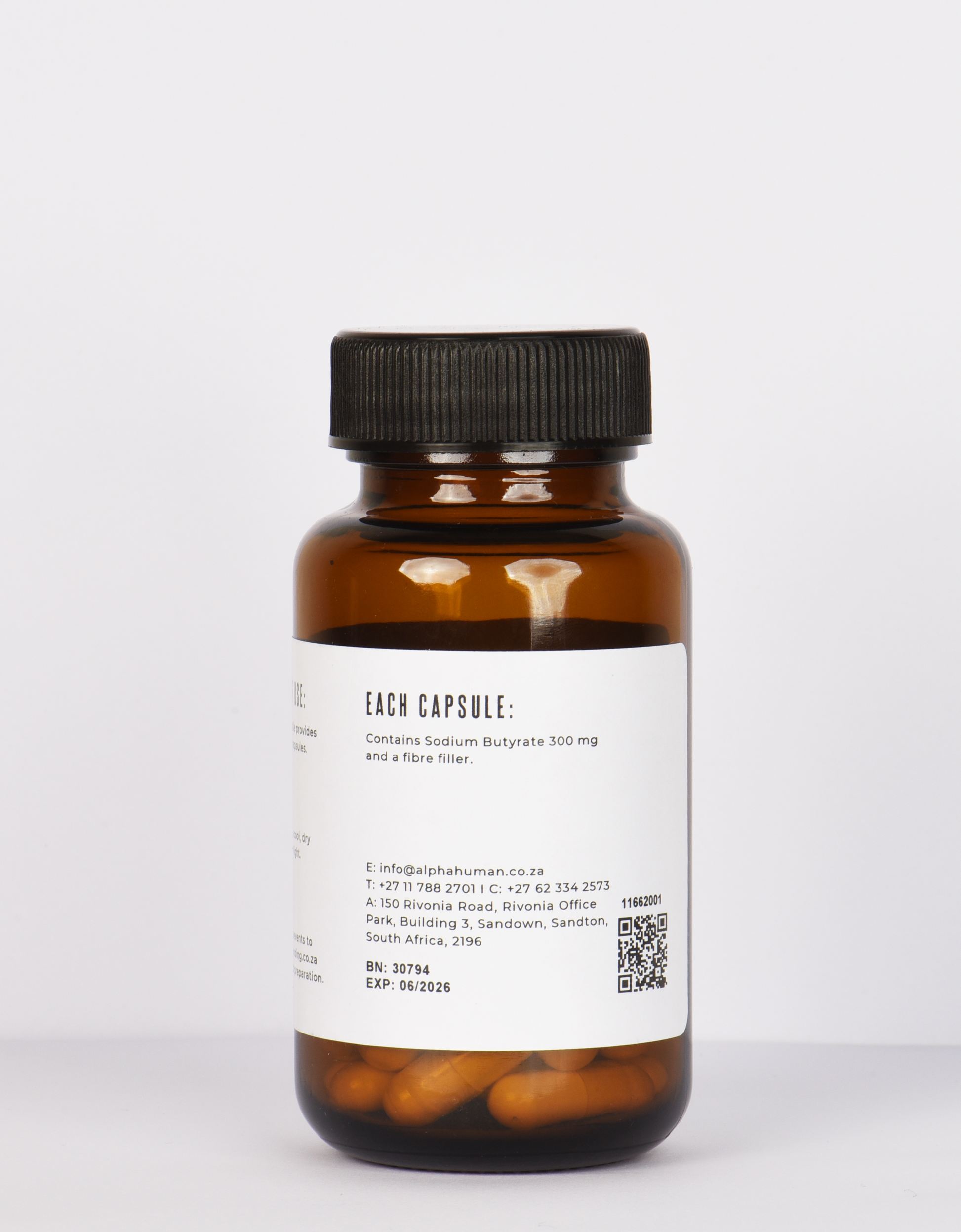 Sodium Butyrate 300 mg (30x Capsules) Ingredients