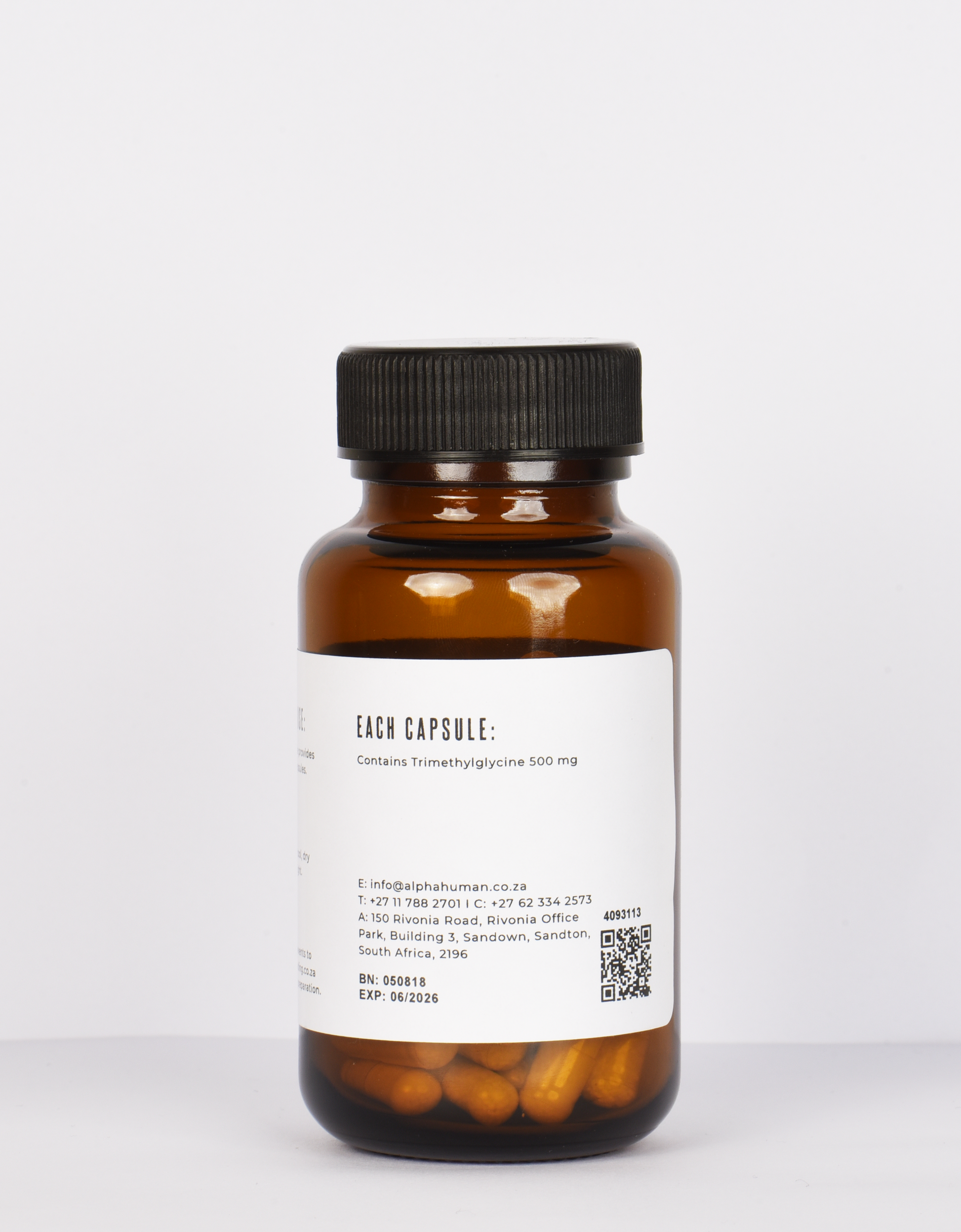 TMG (Trimethylglycine) 500 mg (60x Capsules) Ingredients