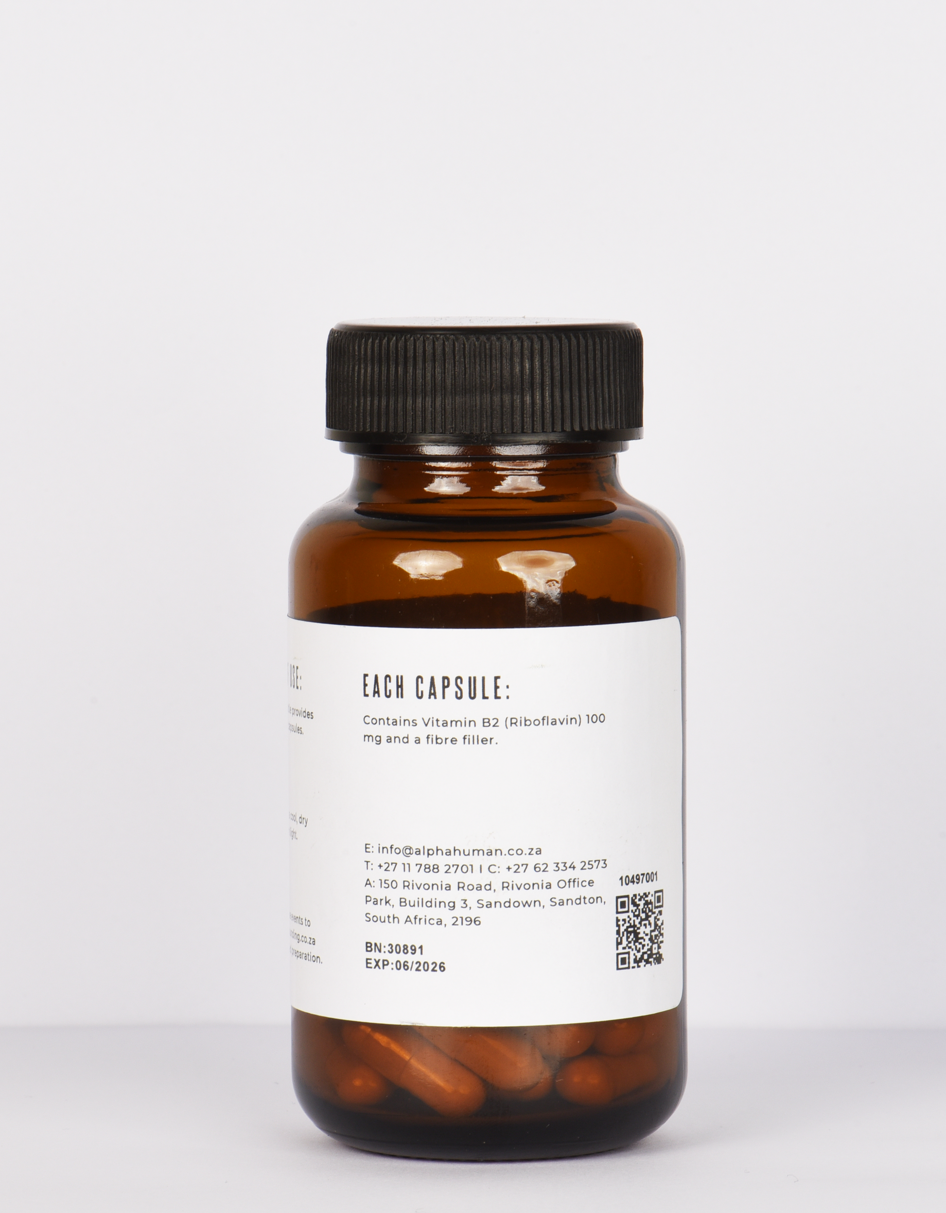 Alphahuman Riboflavin 100 mg (30x Capsules) VITAMINB2 100MG Ingredients