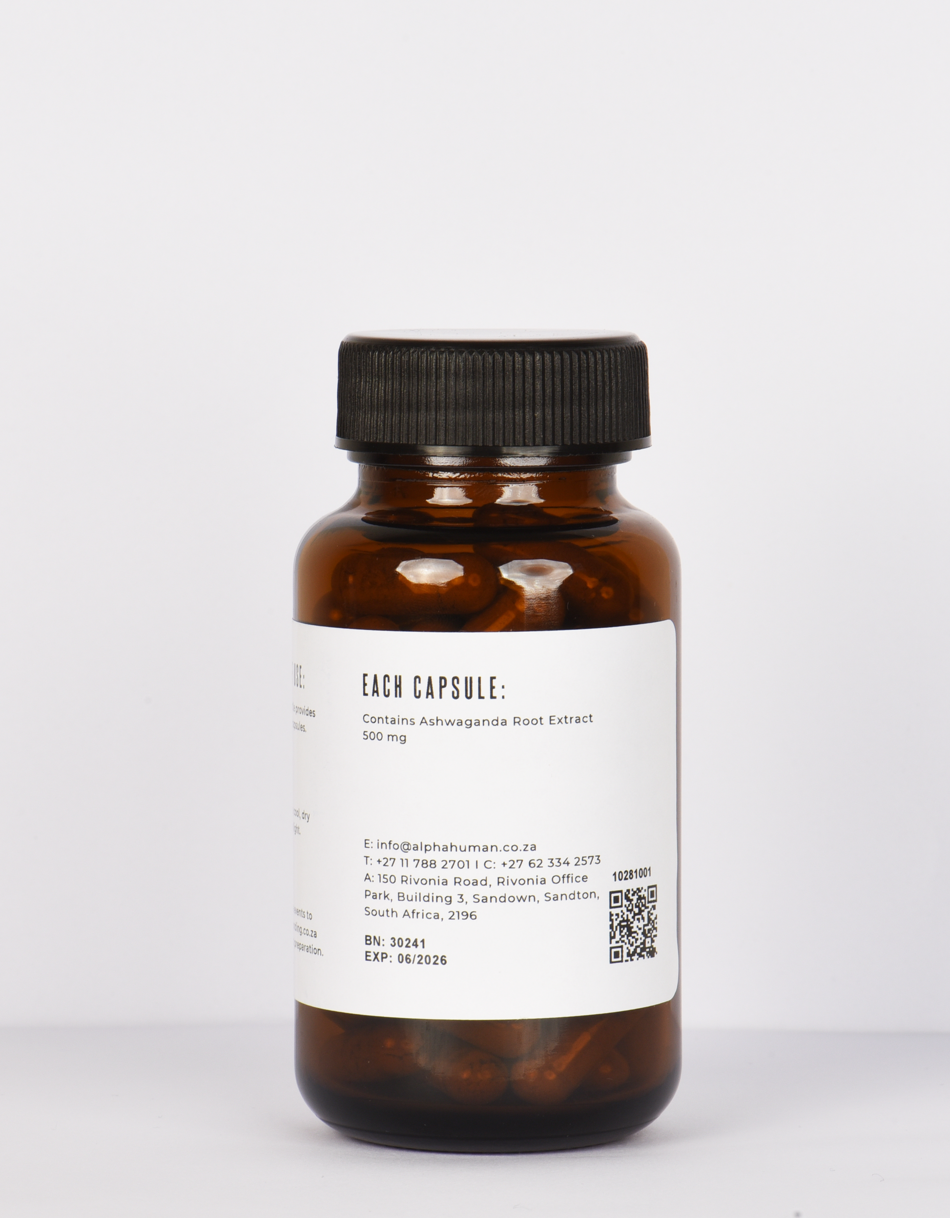 Alphahuman Ashwagandha 500 mg (60x Capsules) Ingredients